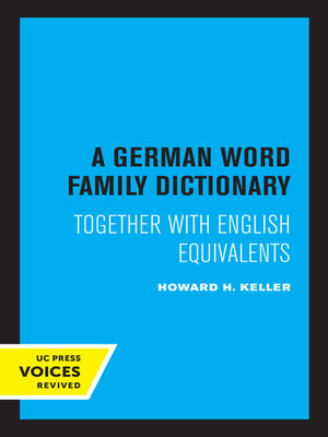 cover image of A German Word Family Dictionary